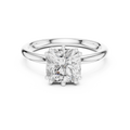 Asscher Cut Solitaire Engagement Ring with Hidden Diamond Halo