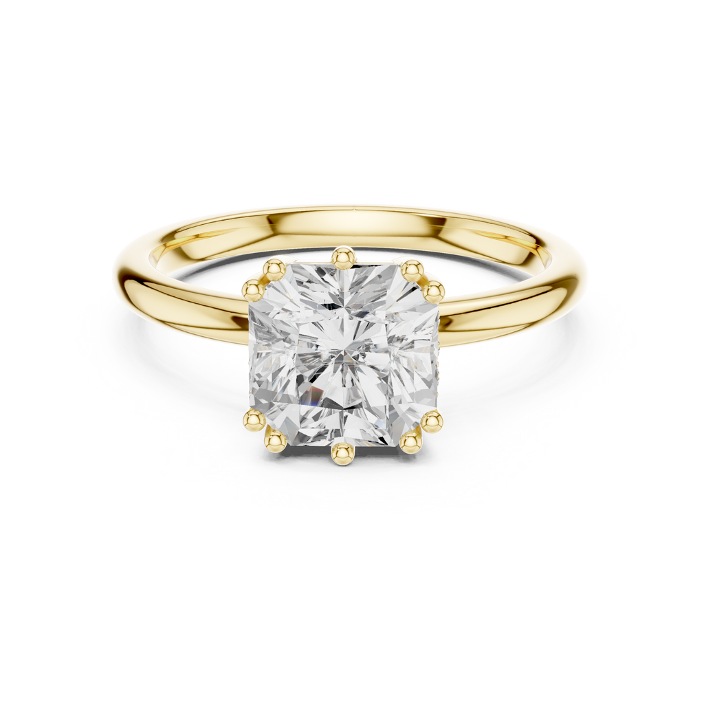 2.04 CT Asscher Cut Diamond Solitaire Engagement Ring with Hidden Halo