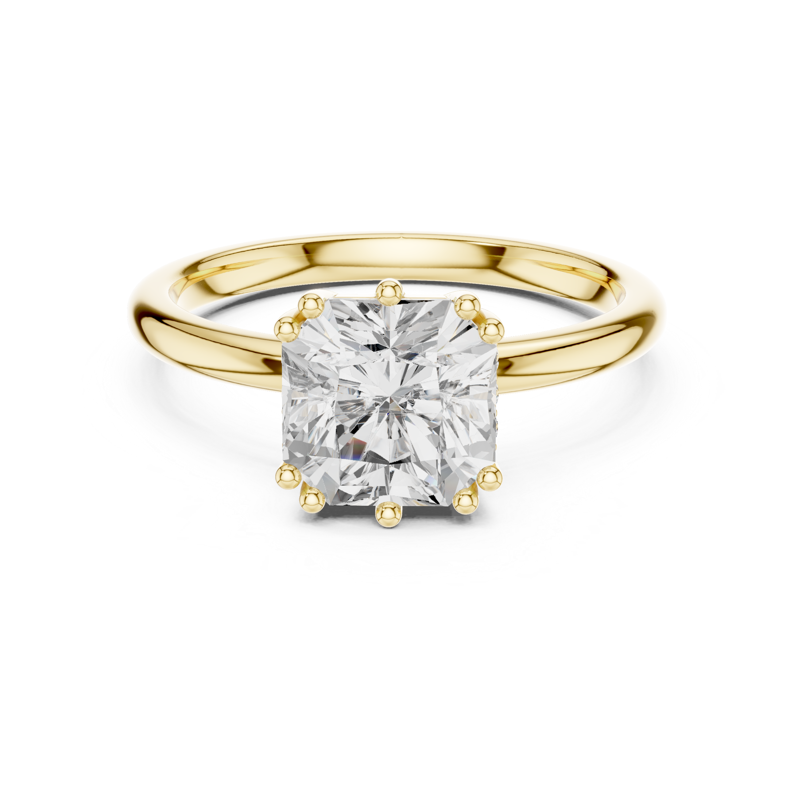 2.04 CT Asscher Cut Diamond Solitaire Engagement Ring with Hidden Halo