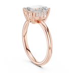 2.05 CT Emerald Cut Diamond Solitaire Engagement Ring with Hidden Halo