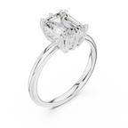 2.05 CT Emerald Cut Diamond Solitaire Engagement Ring with Hidden Halo