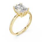 Emerald Cut Solitaire Engagement Ring with Hidden Diamond Gallery
