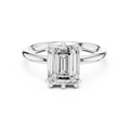 Emerald Cut Solitaire Engagement Ring with Hidden Diamond Gallery