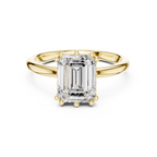2.05 CT Emerald Cut Diamond Solitaire Engagement Ring with Hidden Halo
