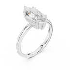 Marquise Cut Solitaire Engagement Ring with Hidden Diamond Gallery