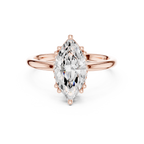 Marquise Cut Solitaire Engagement Ring with Hidden Diamond Gallery