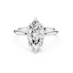 2.06 CT Marquise Cut Diamond Solitaire Engagement Ring with Hidden Halo