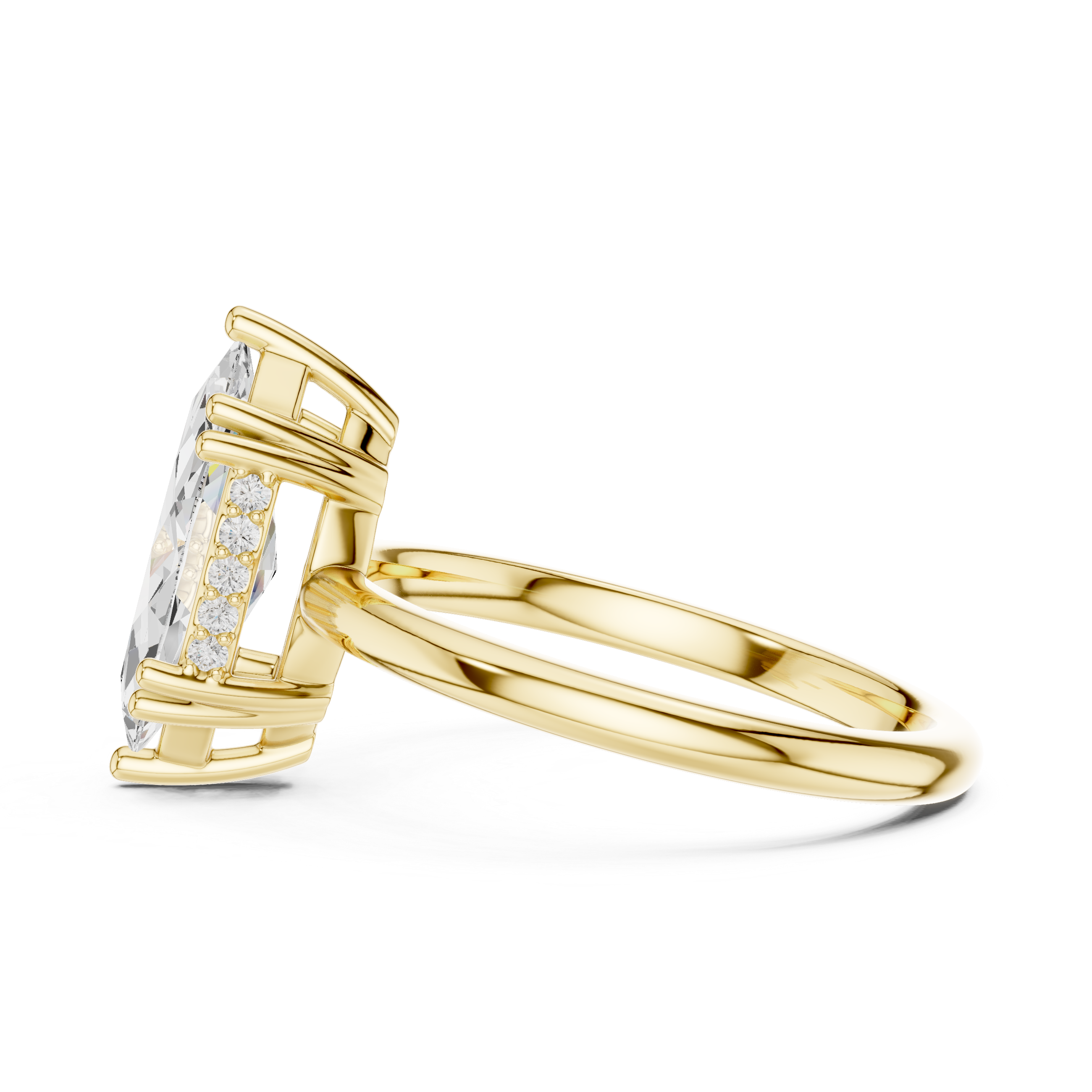 Marquise Cut Solitaire Engagement Ring with Hidden Diamond Gallery