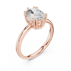 2.04 CT Oval Cut Diamond Solitaire Engagement Ring with Hidden Halo