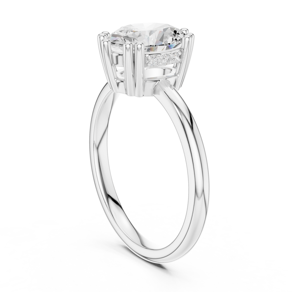 Oval Cut Solitaire Engagement Ring with Hidden Diamond Gallery