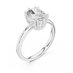 Oval Cut Solitaire Engagement Ring with Hidden Diamond Gallery