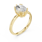 2.04 CT Oval Cut Diamond Solitaire Engagement Ring with Hidden Halo