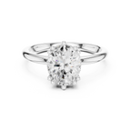 Oval Cut Solitaire Engagement Ring with Hidden Diamond Gallery