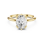 2.04 CT Oval Cut Diamond Solitaire Engagement Ring with Hidden Halo