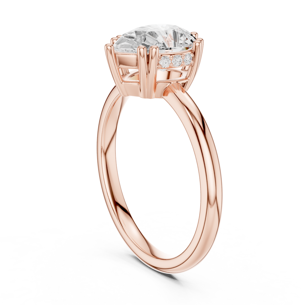 Pear Cut Solitaire Engagement Ring with Hidden Diamond Gallery