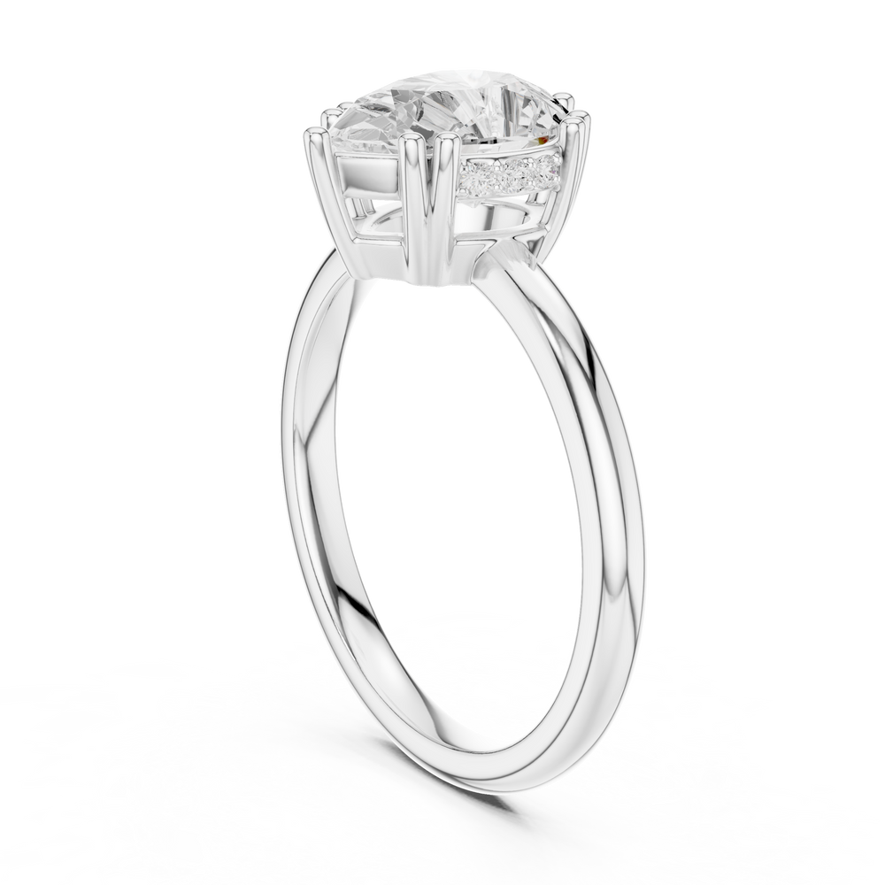 2.04 CT Pear Cut Diamond Solitaire Engagement Ring with Hidden Halo
