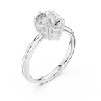 2.04 CT Pear Cut Diamond Solitaire Engagement Ring with Hidden Halo