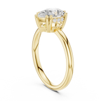 2.04 CT Pear Cut Diamond Solitaire Engagement Ring with Hidden Halo