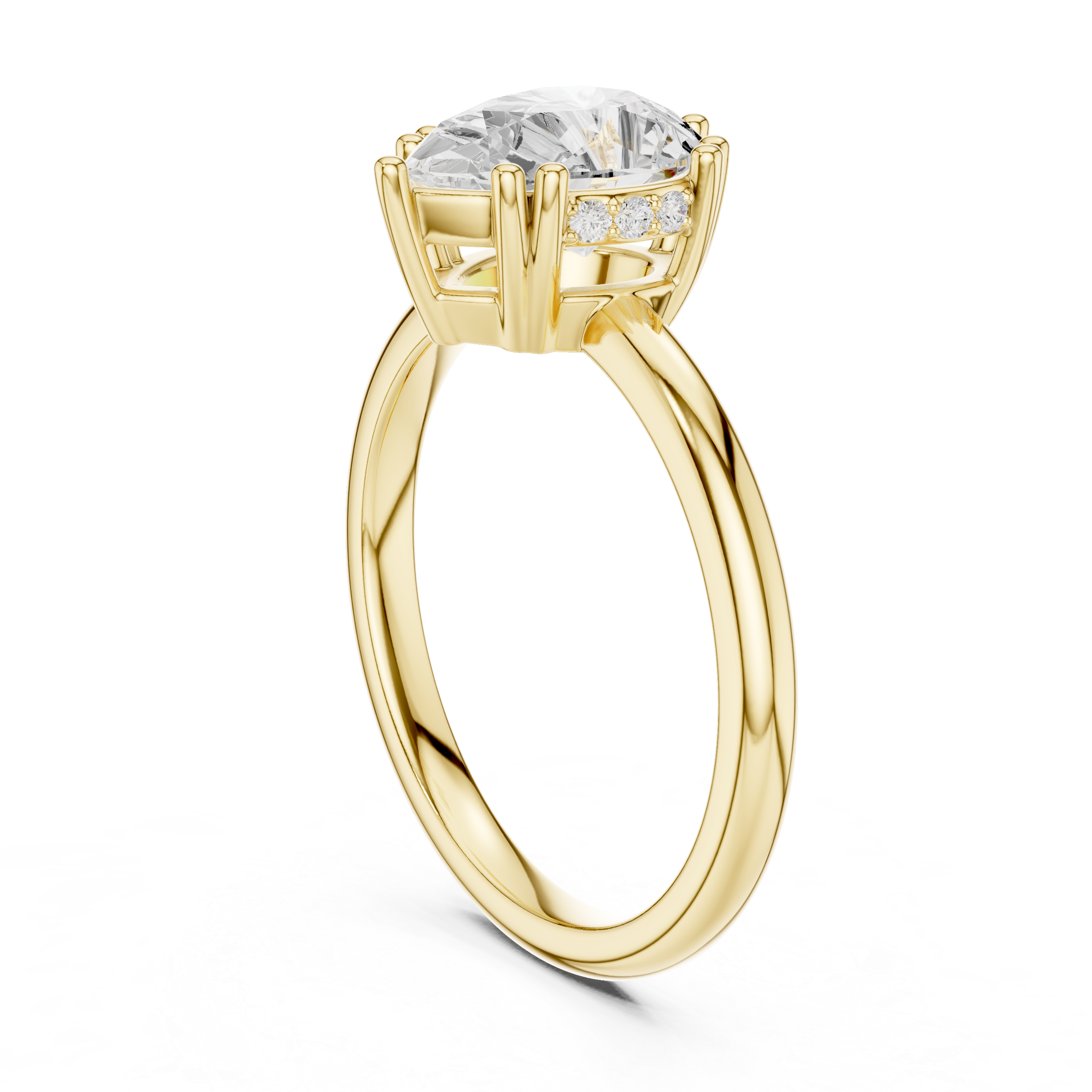 2.04 CT Pear Cut Diamond Solitaire Engagement Ring with Hidden Halo