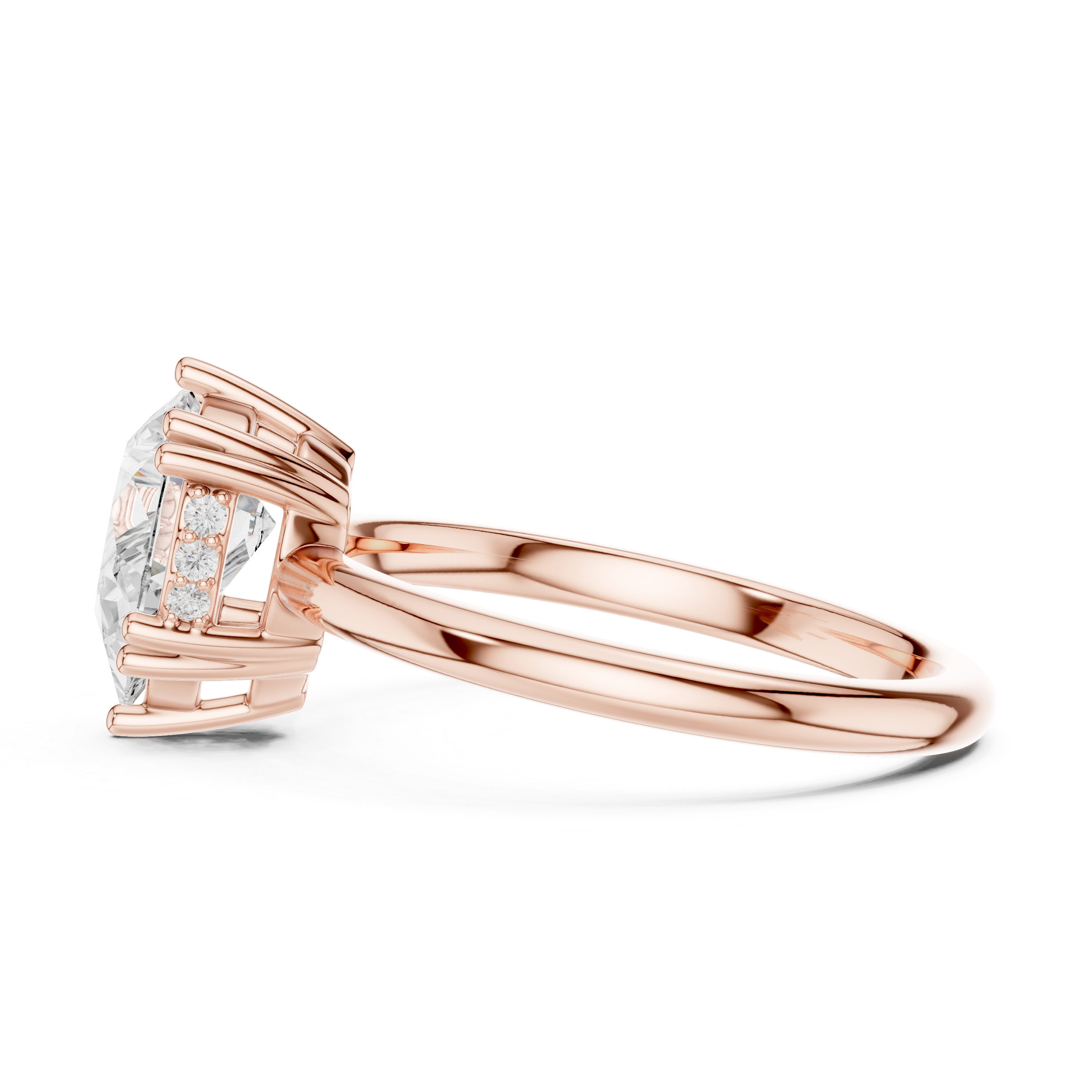 2.04 CT Pear Cut Diamond Solitaire Engagement Ring with Hidden Halo