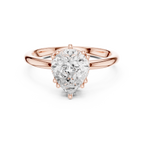 2.04 CT Pear Cut Diamond Solitaire Engagement Ring with Hidden Halo