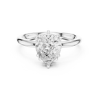 Pear Cut Solitaire Engagement Ring with Hidden Diamond Gallery