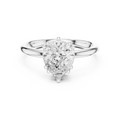 2.04 CT Pear Cut Diamond Solitaire Engagement Ring with Hidden Halo