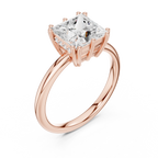 2.05 CT Princess Cut Diamond Solitaire Engagement Ring with Hidden Halo