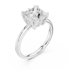 2.05 CT Princess Cut Diamond Solitaire Engagement Ring with Hidden Halo