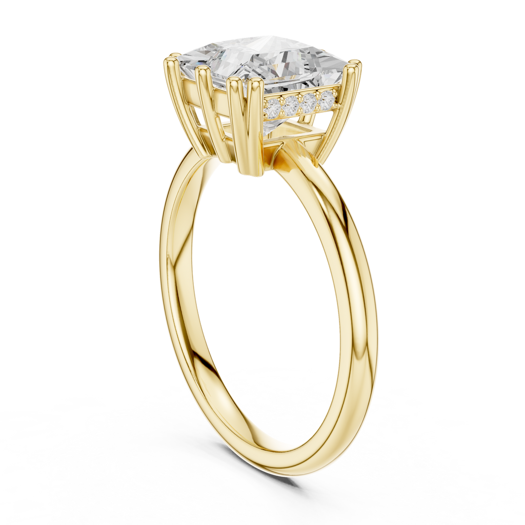 Princess Cut Solitaire Engagement Ring with Hidden Diamond Gallery