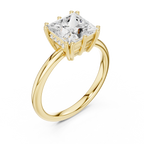 Princess Cut Solitaire Engagement Ring with Hidden Diamond Gallery