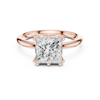 Princess Cut Solitaire Engagement Ring with Hidden Diamond Gallery