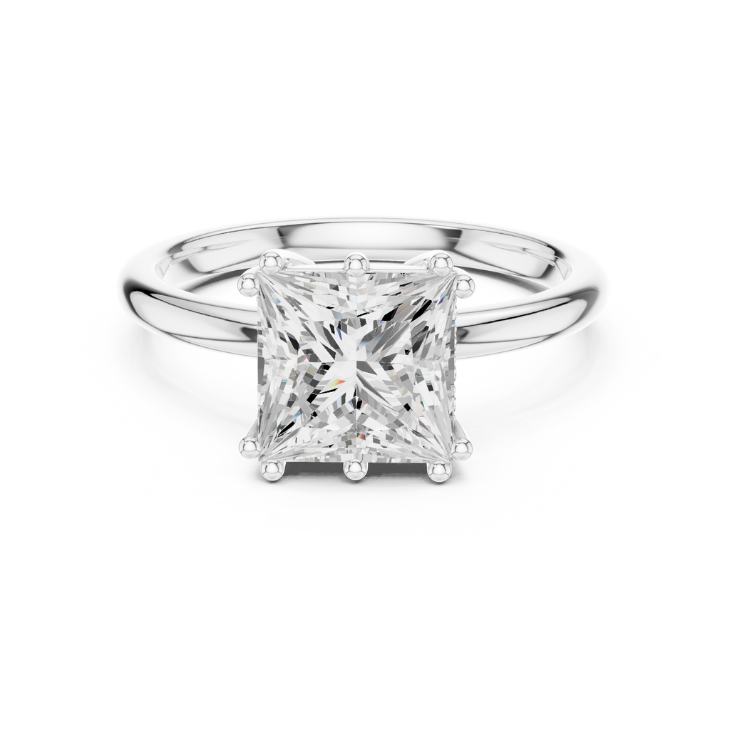 Princess Cut Solitaire Engagement Ring with Hidden Diamond Gallery
