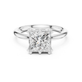 2.05 CT Princess Cut Diamond Solitaire Engagement Ring with Hidden Halo