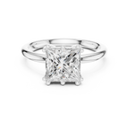 2.05 CT Princess Cut Diamond Solitaire Engagement Ring with Hidden Halo
