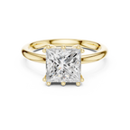 2.05 CT Princess Cut Diamond Solitaire Engagement Ring with Hidden Halo