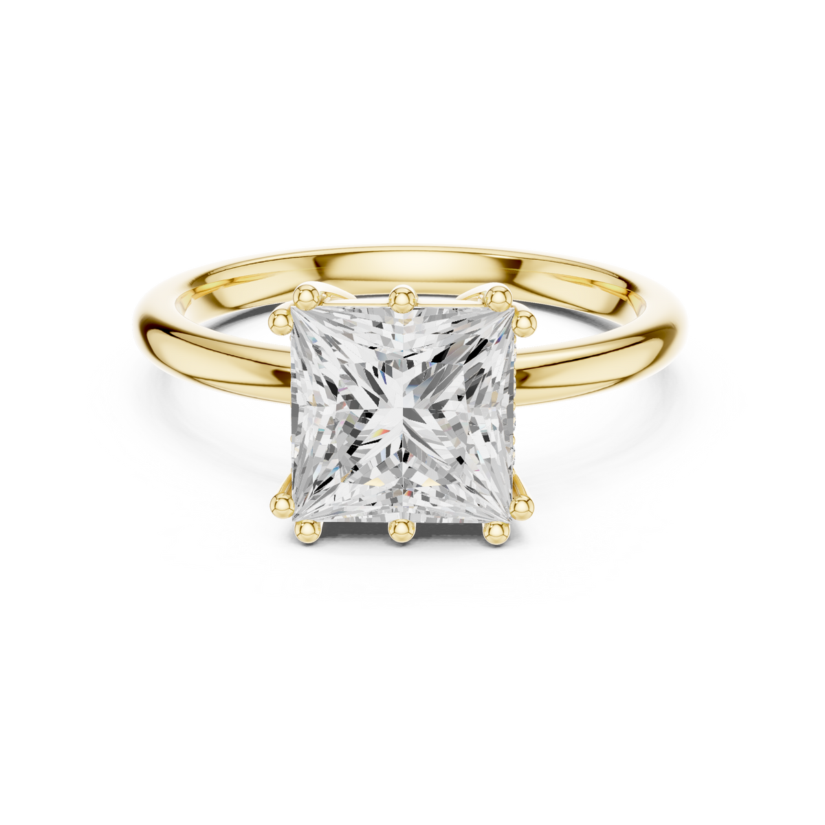 Princess Cut Diamond Solitaire Engagement Ring with Hidden Halo – view 9 of 12, lab grown diamond ring | Jewelix Atelier