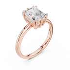 Radiant Cut Solitaire Engagement Ring with Hidden Diamond Gallery