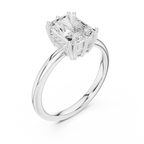 2.05 CT Radiant Cut Diamond Solitaire Engagement Ring with Hidden Halo