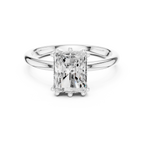 Radiant Cut Solitaire Engagement Ring with Hidden Diamond Gallery