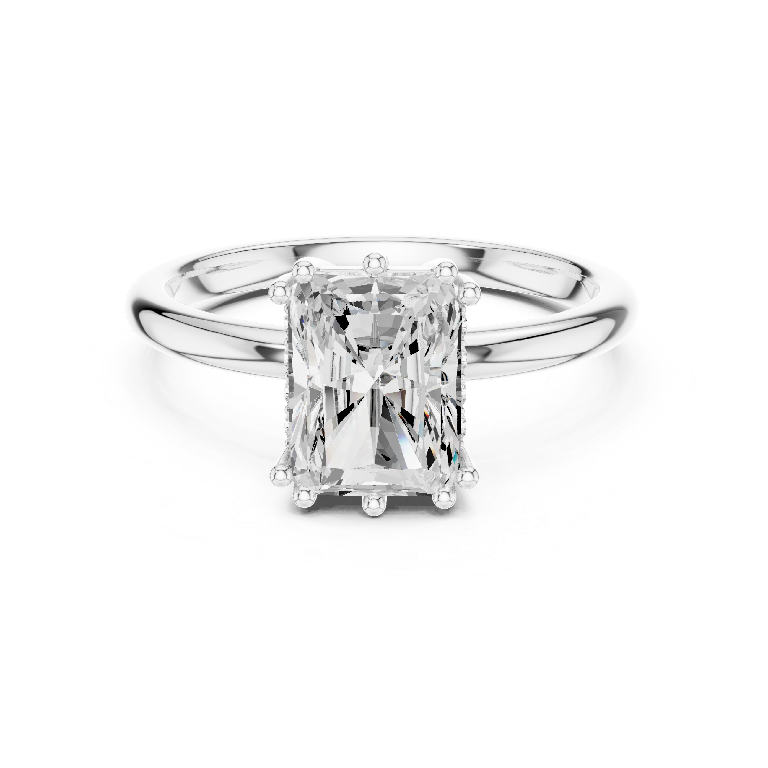 Radiant Cut Solitaire Engagement Ring with Hidden Diamond Gallery