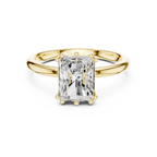 2.05 CT Radiant Cut Diamond Solitaire Engagement Ring with Hidden Halo
