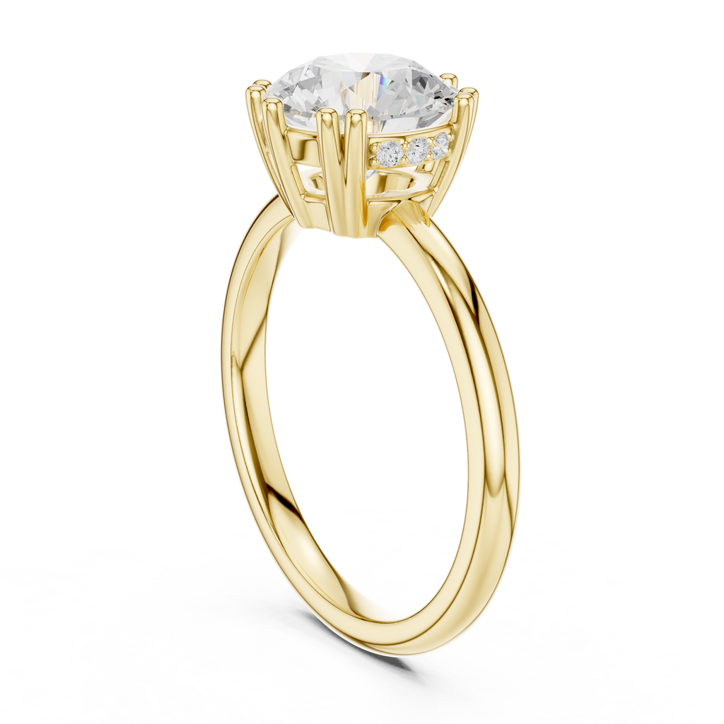 Round Cut Solitaire Engagement Ring with Hidden Diamond Gallery