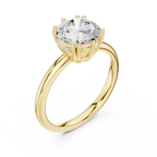 Round Cut Solitaire Engagement Ring with Hidden Diamond Gallery