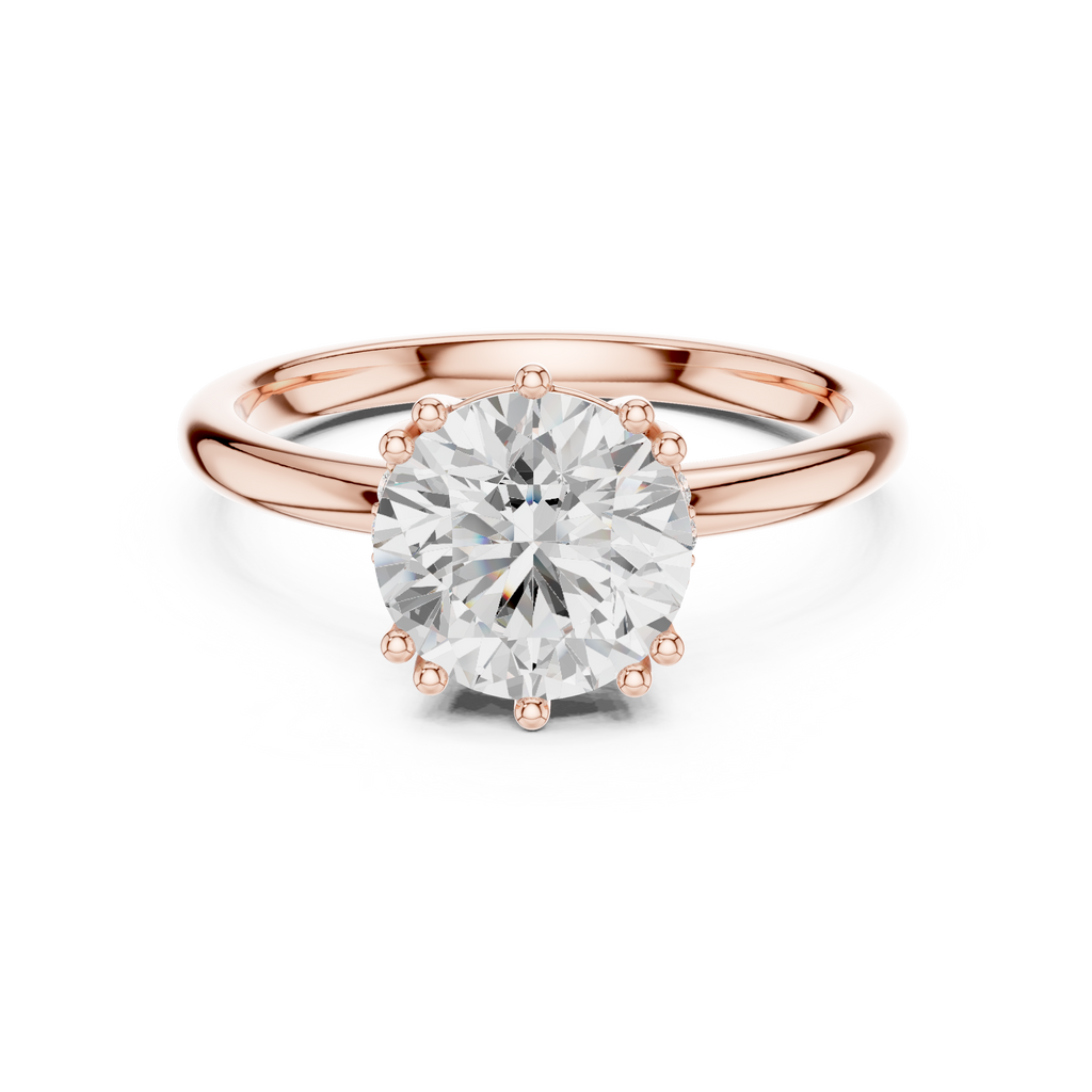 Round Cut Solitaire Engagement Ring with Hidden Diamond Gallery