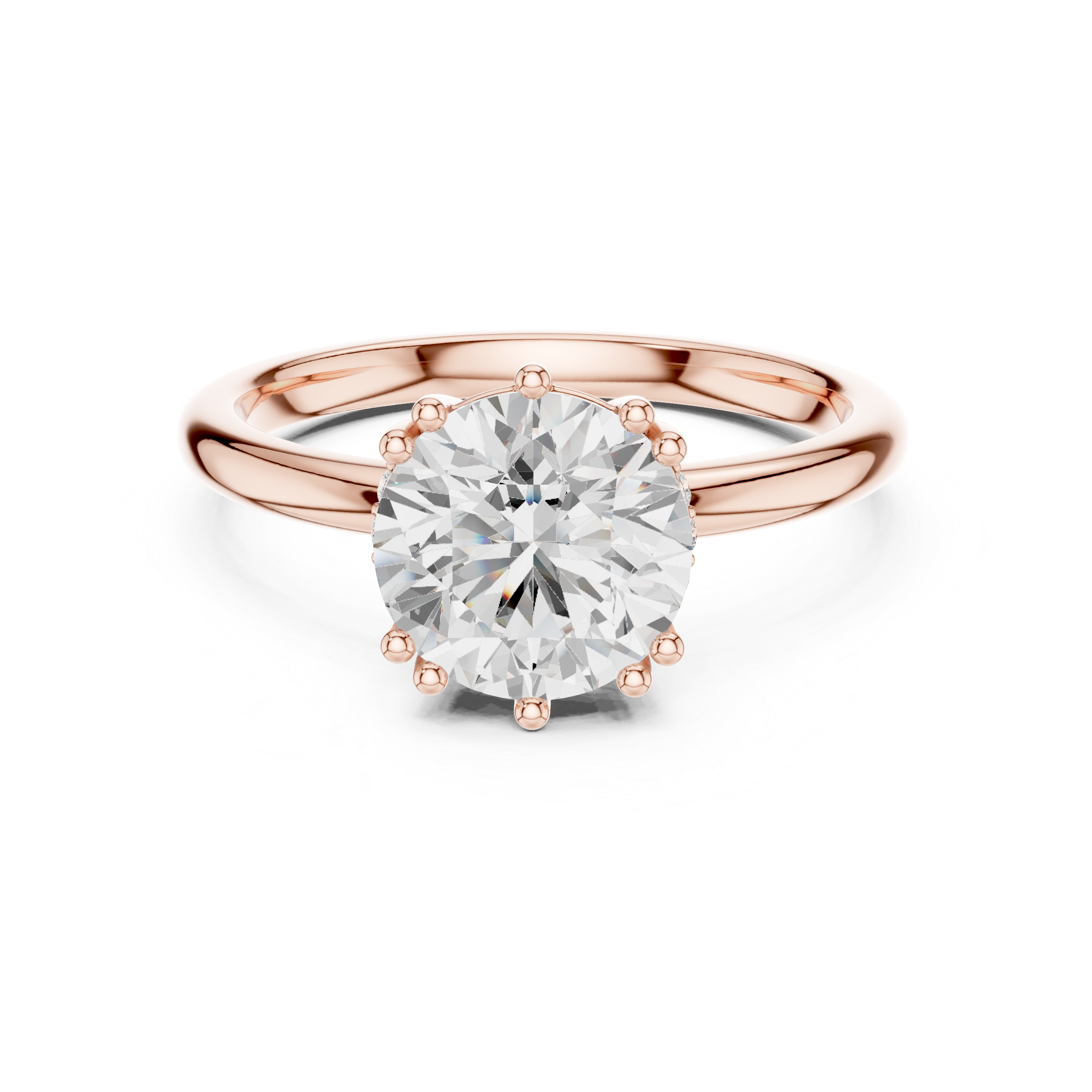 Round Cut Solitaire Engagement Ring with Hidden Diamond Gallery