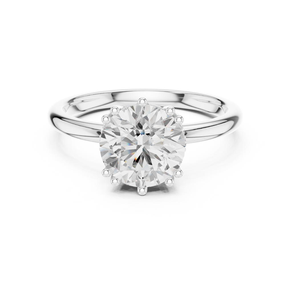 Round Cut Solitaire Engagement Ring with Hidden Diamond Gallery