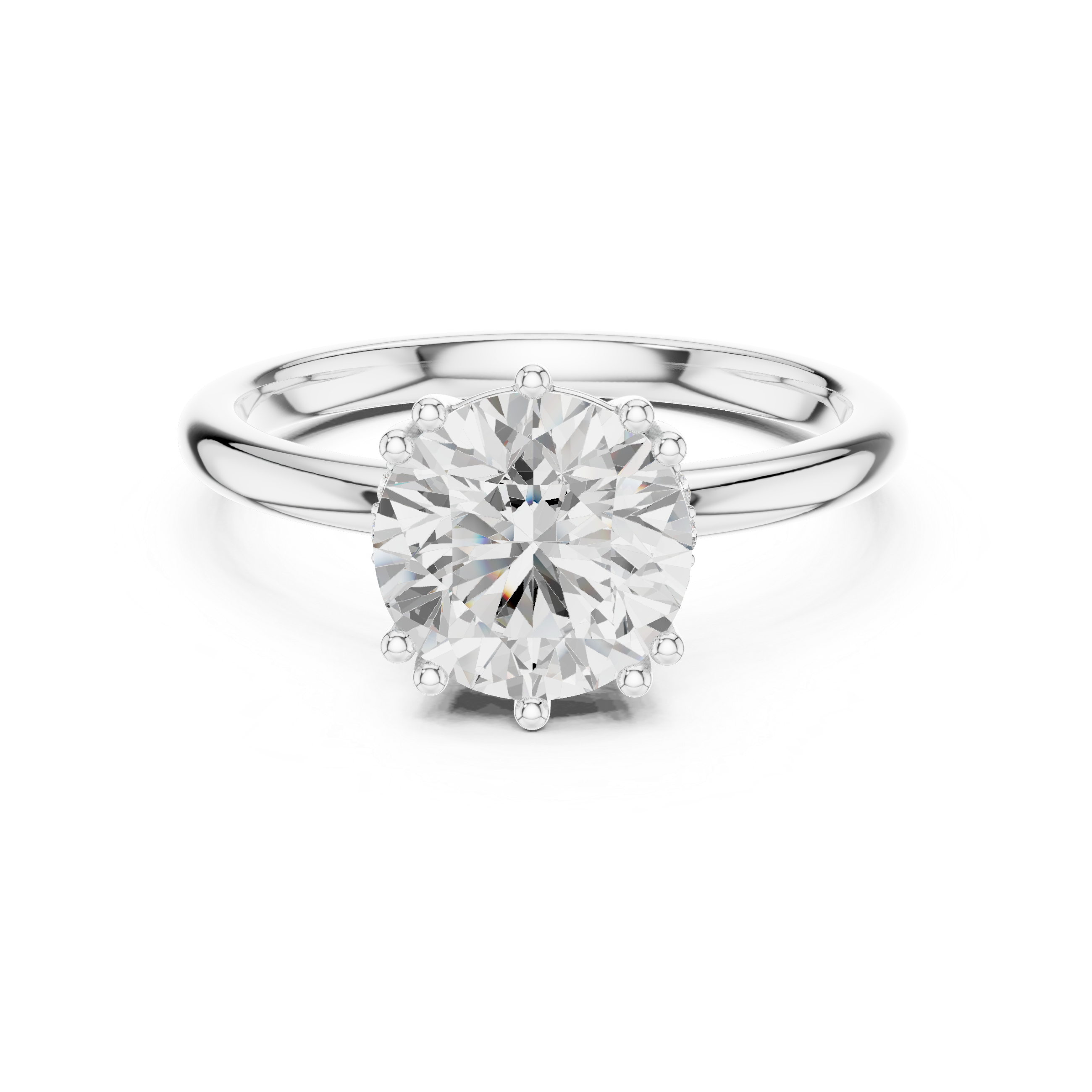 Round Cut Solitaire Engagement Ring with Hidden Diamond Gallery