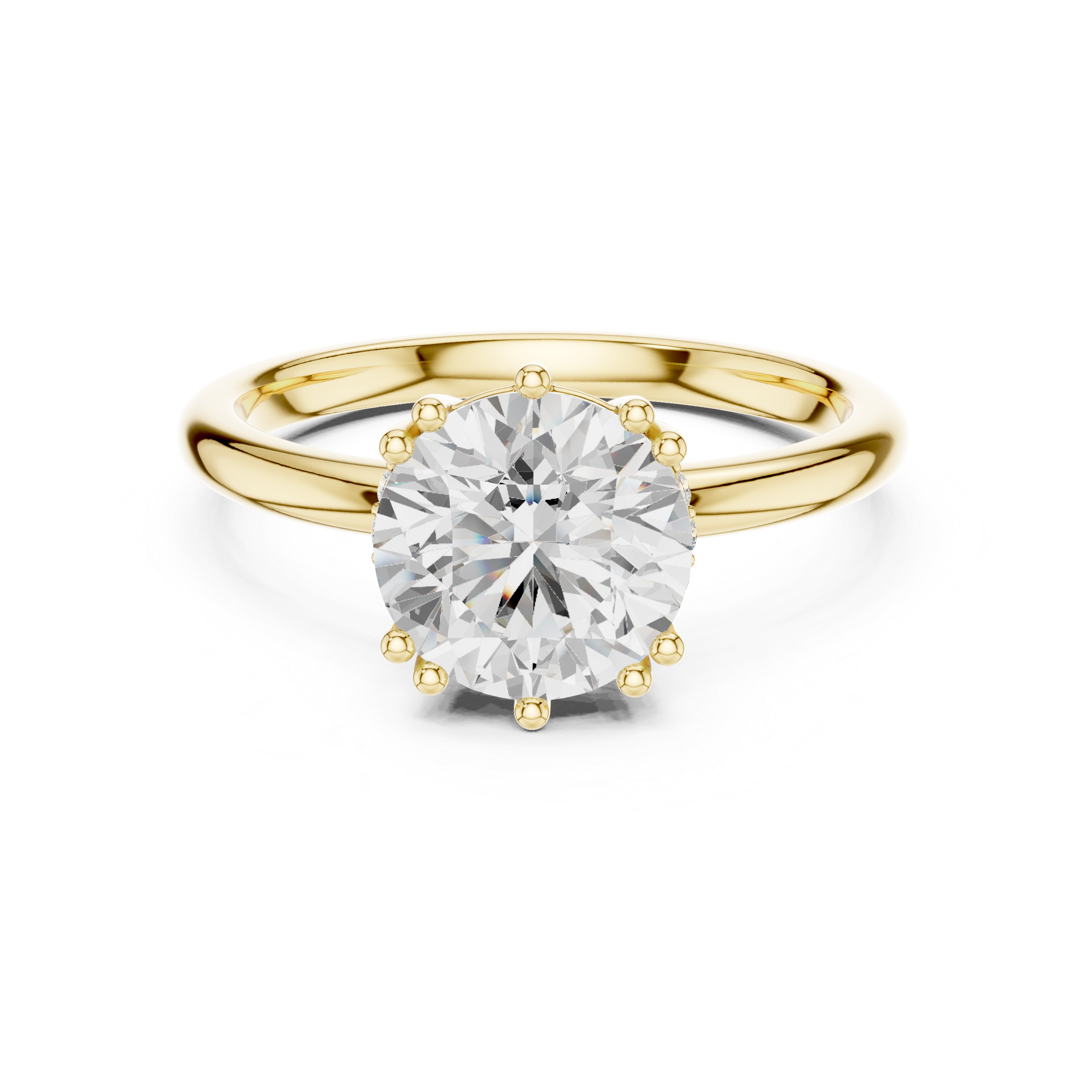 2.04 CT Round Brilliant Diamond Solitaire Engagement Ring with Hidden Halo