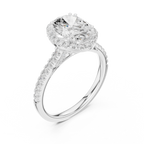 2.48 CT Oval Cut Diamond Halo Pavé Engagement Ring